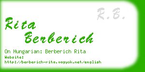 rita berberich business card